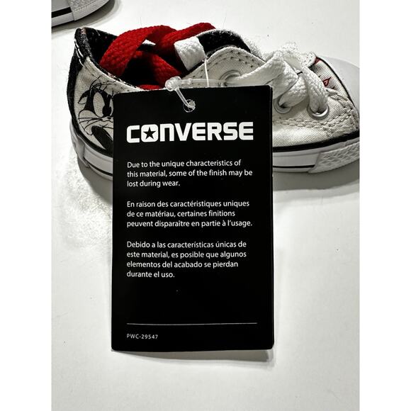 Converse Unisex Pepe Le Pew Sneakers White Black Red Size 5 Infant NWT - Picture 3 of 7